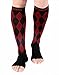 Doc Miller Premium Open Toe Compression Socks 20-30 mmHg - 1 Pair, Argyle, Knee High, Toeless Compression Stockings Women & Men Ted Hose for Air Travel, Nurses, Running, Maternity Pregnancy Leggings