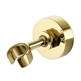 KES All BRASS Handheld Shower Bracket Golden Hand Held Shower Wand Hose Sprayer Holder Drill Free Glue Wall Mount, C213-PG