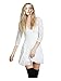 CA Fashion Womens Flare 3 / 4 Sleeve Balletic V - neck Party Mini Dress, White, Small