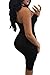 Merry21 Womens Backless Low cut Lace-up Halter Party Bandage Midi Dress S Black