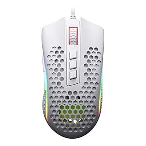 Redragon-M808-Storm-Lightweight-RGB-Gaming-Mouse-85g-Ultralight-Honeycomb-Shell-12400-DPI-Optical-Sensor-7-Programmable-Buttons-Precise-Registration-Super-Lite-Cable-White Redragon M808 Storm Ultralight Wired Gaming Mouse, 85g Lightweight Honeycomb Shell - Adjustable DPI Up to 12,400…