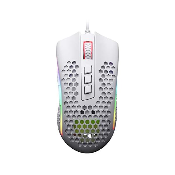 Redragon-M808-Storm-Lightweight-RGB-Gaming-Mouse-85g-Ultralight-Honeycomb-Shell-12400-DPI-Optical-Sensor-7-Programmable-Buttons-Precise-Registration-Super-Lite-Cable-White Redragon M808 Storm Ultralight Wired Gaming Mouse, 85g Lightweight Honeycomb Shell - Adjustable DPI Up to 12,400…