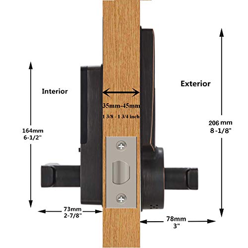 HARFO F02 Fingerprint and Touchscreen Keyless Smart Lever Door Lock, Advanced 3D Fingerprint Reader for Office Home (Aged Bronze) - Thumbnail 5