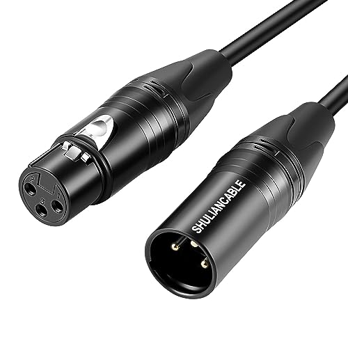 SHULIANCABLE XLR Male to Female Microphone Cable Compatible with Microphone, Mixer, Speaker, Amplifier, Studio Recorder (1M)