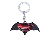 Asteriated DC Comics Batman V Superman Symbol Metal Pendant Keychain keyring (Style2)
