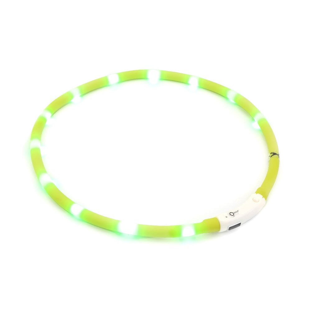 ZOGIN LED Pet Dog Collar, USB Rechargeable LED Dog Safety Flashing Light Collar-Green