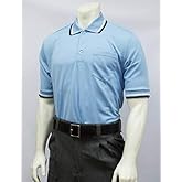 Smitty | BBS-300 | Baseball Softball Umpire Shirt | Performance Mesh Short Sleeve | Sized to Accommodate Chest Protector (Powder Blue w/Navy, White, Powder Blue Trim, 4XL)