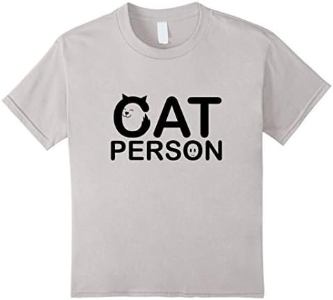Kids Cat Person T-shirt Funny and Cute Kitten Face Inside Text 4 Silver