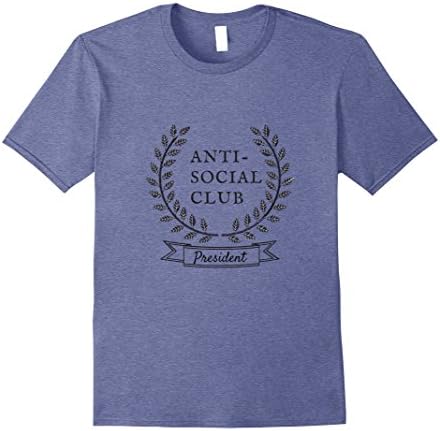 Mens Anti Social Club President T-shirt Small Heather Blue