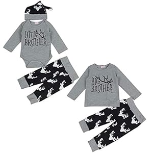 Pasgeboren Baby Boy Matching Outfits Big Brother Little Brother Herten Romper