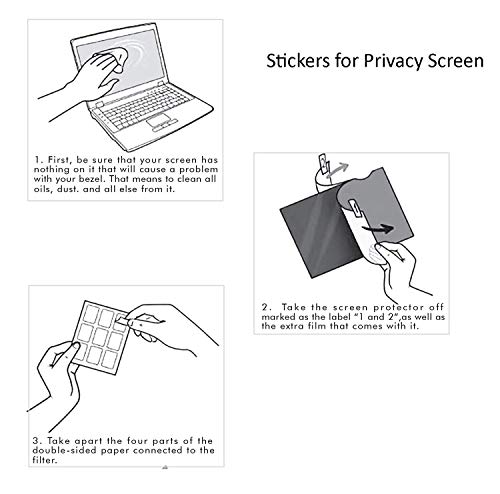 Plastic Slide Mount Tabs for Privacy Screen, Adhesive Strips Tabs for Privacy Screen - Replacement Set of Holder Tabs for Monitor or Laptop Privacy Filter(3-Pack)