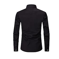 ATOFY Men's French Cuff Dress Shirt Slim Fit Formal