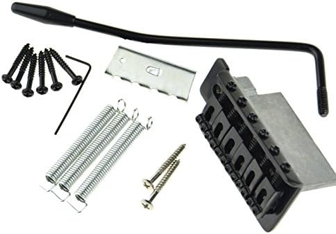 6 Strings Guitar Bridge Single Tremolo Bar for Strat Electric Guitar Replacement , Black
