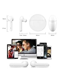 Auriculares inalámbricos, verdaderos auriculares Bluetooth de 5,0 TWS, impermeables, mini auriculares, tiempo de reproducción de 5H con micrófono y funda de carga portátil para iPhone, iPad, teléfonos Android, otros dispositivos Bluetooth