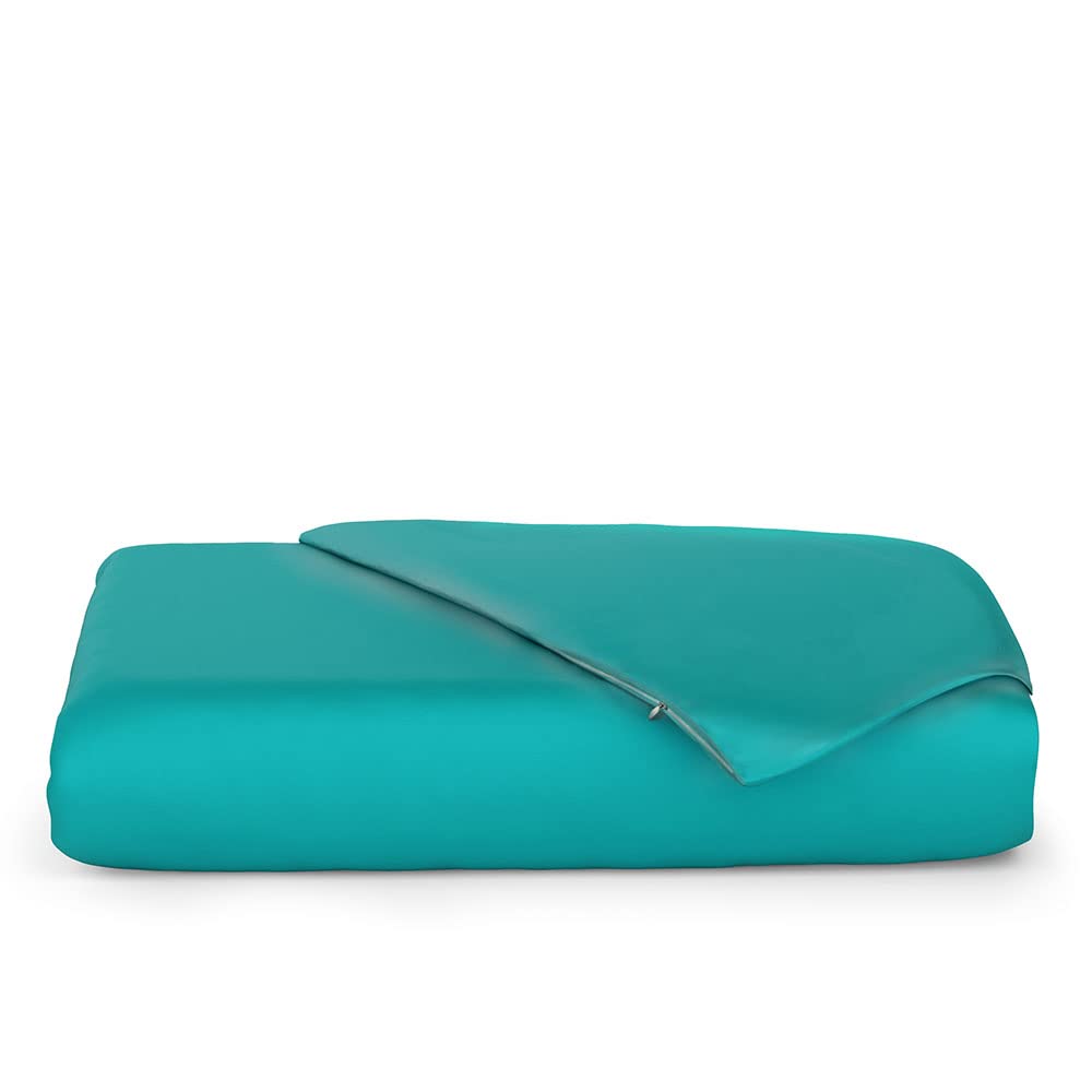 Cosy House Collection Luxury Bamboo Duvet Cover - Ultra Soft Comforter, Duvet, or Quilt Cover - Solid Zippered Duvet Protector for Bed (King, Turquoise)