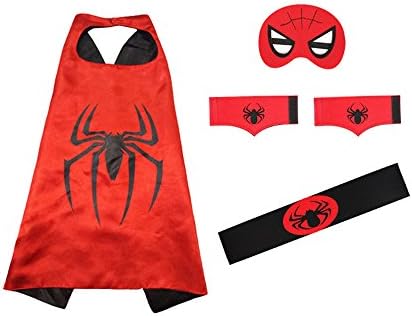 2 Pack Cloak, Toddler Kids Halloween Birthday Costume Cape, Superhero Batman Mask/Waistband/Wrist Set Cloak