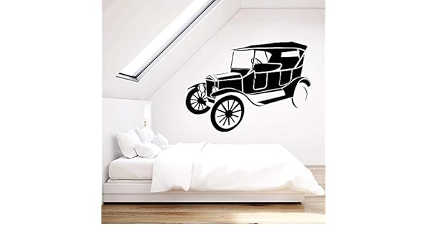 supmsds Retro Car Vinyl Wall Sticker Vintage Style Decor Auto ...