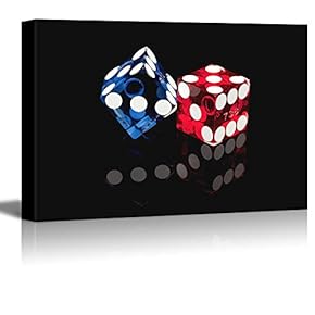 Colorful Las Vegas Gaming Dice Casino Concept Wall Decor