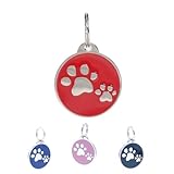 PetTouchID Smart Pet ID Tag, QR Code, NFC Scan, Online Pet Page, GPS Location (RED Paws)