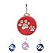 PetTouchID Smart Pet ID Tag, QR Code, NFC, GPS Location (Paws) (Red)