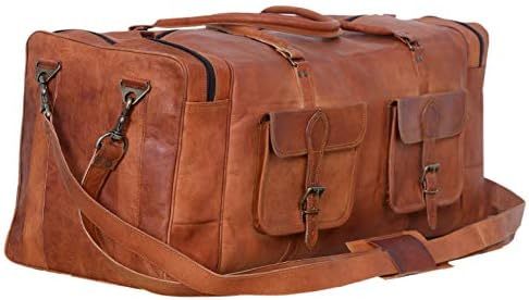 Leather Duffel Bag 32 inch Large Travel Bag Gym Sports Overnight Weekender Bag by Komal s Passion Leather (30 inch) 2 Leather Duffel Bag 32 inch Large Travel Bag Gym Sports Overnight Weekender Bag by Komal s Passion Leather (30 inch)