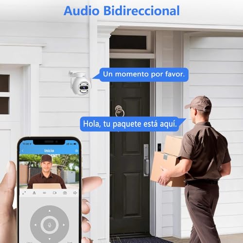 2NLF Kit de Cámaras de Vigilancia Exterior Inalámbrica WiF | Monitor Táctil LCD de 10,1", Cámara de Seguridad de 5MP, Detección de Movimiento, Visión Nocturna en Color, Impermeable IP66