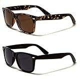 Retro Rewind Classic Polarized Wayfarer Sunglasses 2-Pack Black & Tortoise