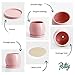 POTEY Ceramic Planter Flower Plant Pot - 5.1” with Drain Hole Saucer-Enough Space - Modern Decorative for Indoor Planters-Light Pink