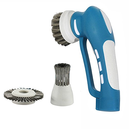 Household Handheld Rechargeable Battery Power Scrubber with Metal Brush