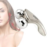 KoreaTrends 3D Roller Face Massager, Body Face Massager, (Silver)