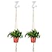 6 Sets Swag Ceiling Hooks Steel Screws Bolts and Toggle Wings with 2 Pieces Large Flower Pot Hanger Basket Holder for Ceiling Hanging Decorations(White)