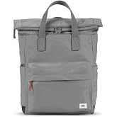 ORI LONDON The Canfield Backpack Bag, Stormy Gray | Medium, Nylon Rolltop Travel Backpack, Multiple Pockets for Laptop, Phone, Keys, Wallet