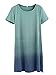 ROMWE Women's Tunic Swing T-Shirt Dress Short Sleeve Tie Dye Ombre Dress Multicolor XX-Large
