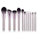Yoseng Professional 12 Pieces Makeup Brush Set Premium Synthetic Kabuki Foundation Blending Blush Concealer Eye Face Liquid Powder Cream Cosmetics Brushes Kit