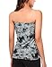 DJT Women's Tie Dye Sleeveless Stretchy Pleated Tube Top Medium Tie Dye_Black