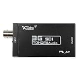 Wiistar Mini HD 1080P 3G SDI to HDMI Converter Audio Video Adapter Support HD-SDI and 3G-SDI Signals Showing on HDMI Display