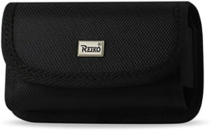 Large Reiko Horizontal Rugged Holster Pouch Case W/ Metal Clip Fits the Motorola Moto Z2 Force / Z2 Play / Moto G4 Plus / Moto Z Force Droid / Droid Turbo 2 and Zoomazig Stylus