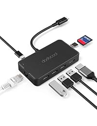 Dodocool   Hub USB C 8 en 1 tipo C con 4 K USB C a HD, puerto Ethernet, lector de tarjetas SD TF, 3 USB 3.0, USB C para MacBook Pro Air 2018, Chromebook y más