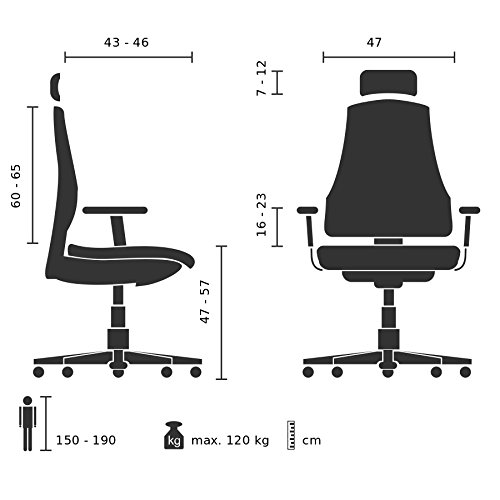 HJH-Office-652600-Sedia-Executive-Genidia-PRO-White-Rete-Nero-Sedia-da-Ufficio-ergonomico