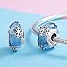 Murano Glass Beads Authentic 925 Sterling Silver Charms Core Faceted Christmas Snowflake Flower Star Glass Charms Bracelet for Women Pandora Bracelet (Blue Snowflakes Charm)