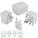 LURICO Travel Adapter, Universal All in One Worldwide Travel Power Plug Wall AC Adapter Charger with Dual USB Charging for USA EU UK AUS (White)