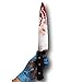 Rubber Johnnies International Bloody Kitchen Knife, Myers Style, Realistic, Movie Prop, Halloween, Horror