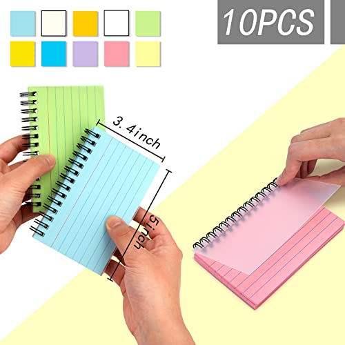 Koogel 500 Pieces Multicolor Index Cards, 5x3.4 Inches Ruled Index Flash Cards Record Revision Note Paper with Spiral Assorted Colors for School Office Household Memory Learning Taking To Do List