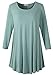 LARACE 3/4 Sleeve Shirts for Women Plus Size Tunic Dressy Top Loose Fit Flare T-Shirt(3X, Grayish Green)