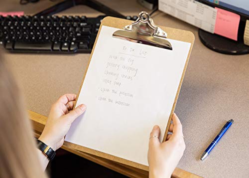 Clipboard (Pack of 5) Standard Clip Hardboard | for Classroom,Clerical Work & Office use (Letter Size 9'' x 12.5'')