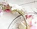 Pearl Flower Crown Floral Garland Headband Flower Halo Headpiece Hair Wreath Boho with Ribbon Wedding Party Photos Festival Pink by Vivivalue