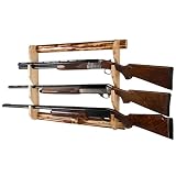 Rush Creek Creations Rustic Gun Wall Storage Rack - Handcrafted Solid Pine - Easy to Assemble