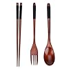 Wooden-Spoon-Fork-Chopsticks-Set-Handmade-Japanese-Style-Utensils-Elegant-Tableware-Set-for-Camping-Picnic-Office-or-Home-Black Wooden Spoon Fork Chopsticks Set Handmade Japanese Style Utensils Elegant Tableware Set for Camping, Picnic, Office or…