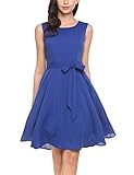 Zeagoo Women's Solid Sleeveless A-line Party Cocktail Chiffon Dress