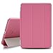 BESDATA Ultra Thin Magnetic Smart Cover [Wake/Sleep Function]& Translucent Back Case for Apple 1st Gen Generation iPad Mini + Screen Protector + Cleaning Cloth + Stylus (Pink)